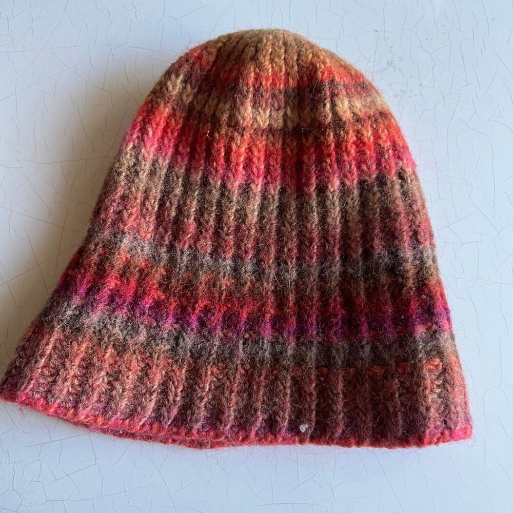 Dillard’s wool blend made in Italy ribbed-knit beanie with a multicolored ombre